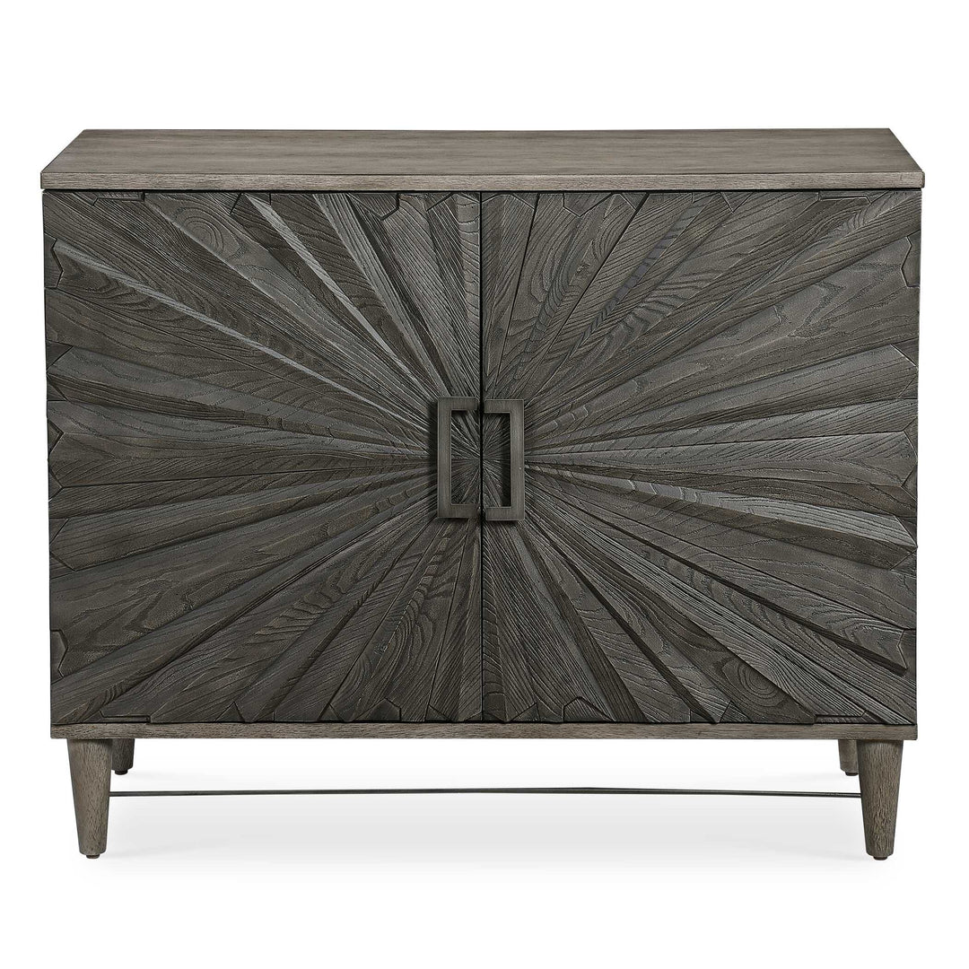 American Home Furniture Uttermost Shield Gray Oak 2 Door Cabinet