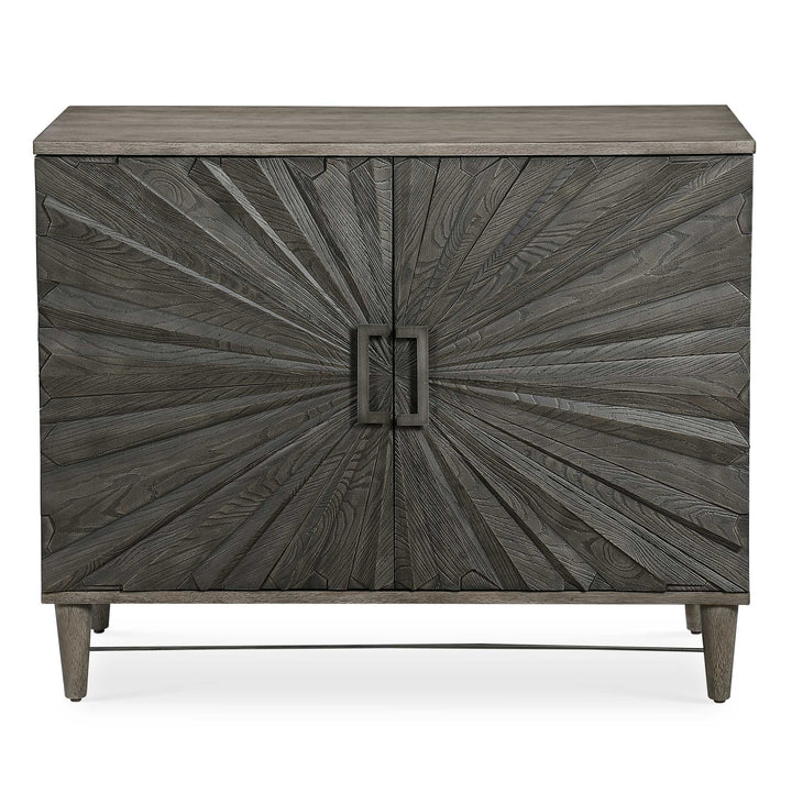 American Home Furniture Uttermost Shield Gray Oak 2 Door Cabinet