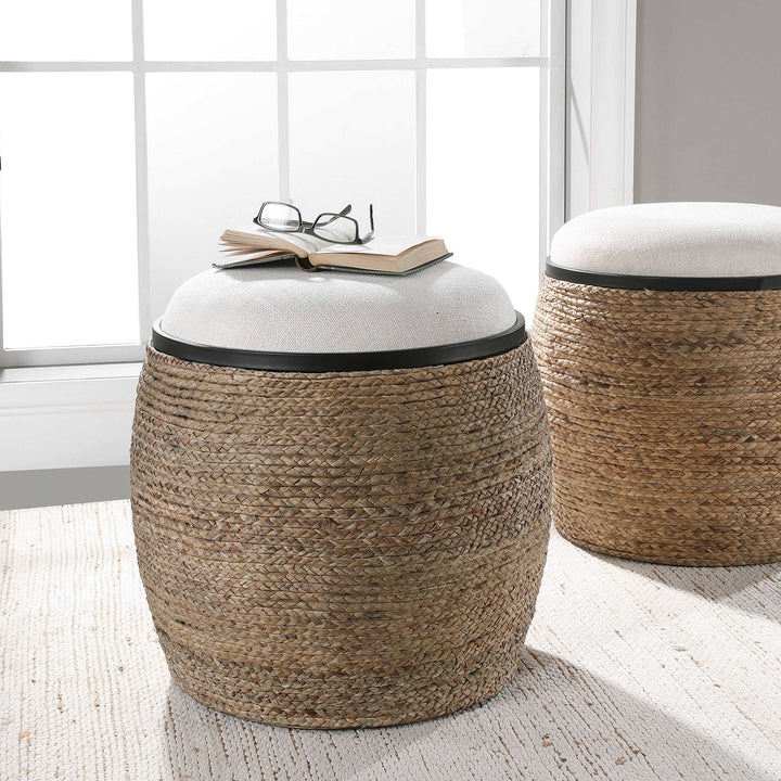 American Home Furniture Uttermost Island Straw Accent Stool
