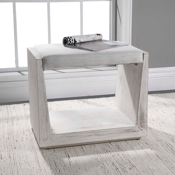 American Home Furniture Uttermost Cabana White Small Bench