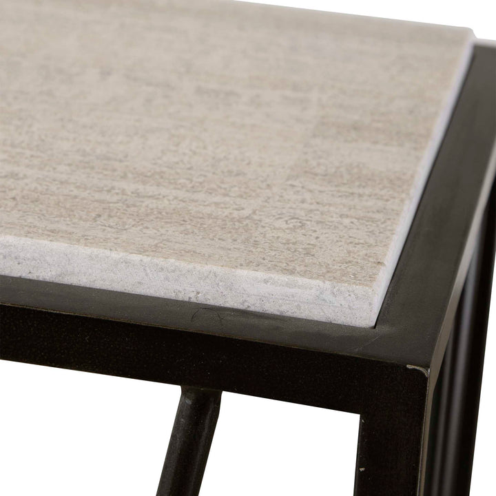 American Home Furniture Uttermost Reed Travertine Console Table