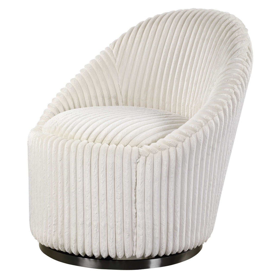 American Home Furniture Uttermost Crue White Swivel Chair