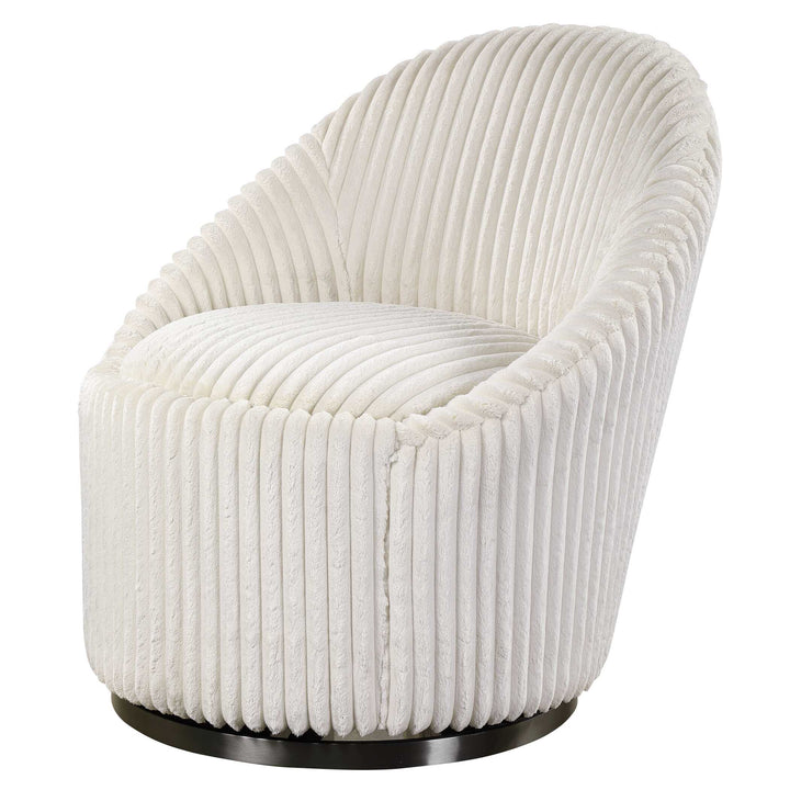 American Home Furniture Uttermost Crue White Swivel Chair