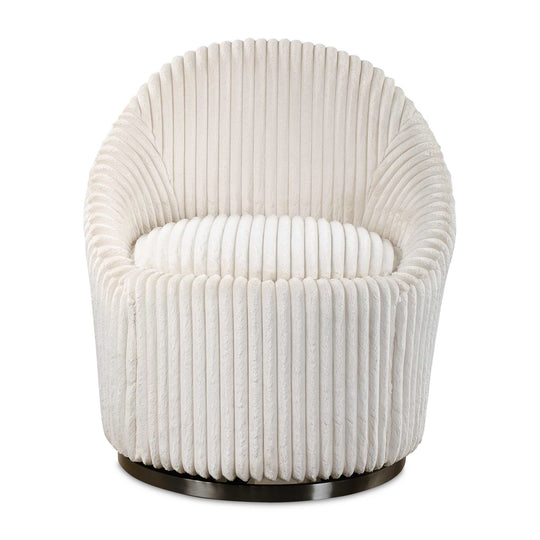 American Home Furniture Uttermost Crue White Swivel Chair