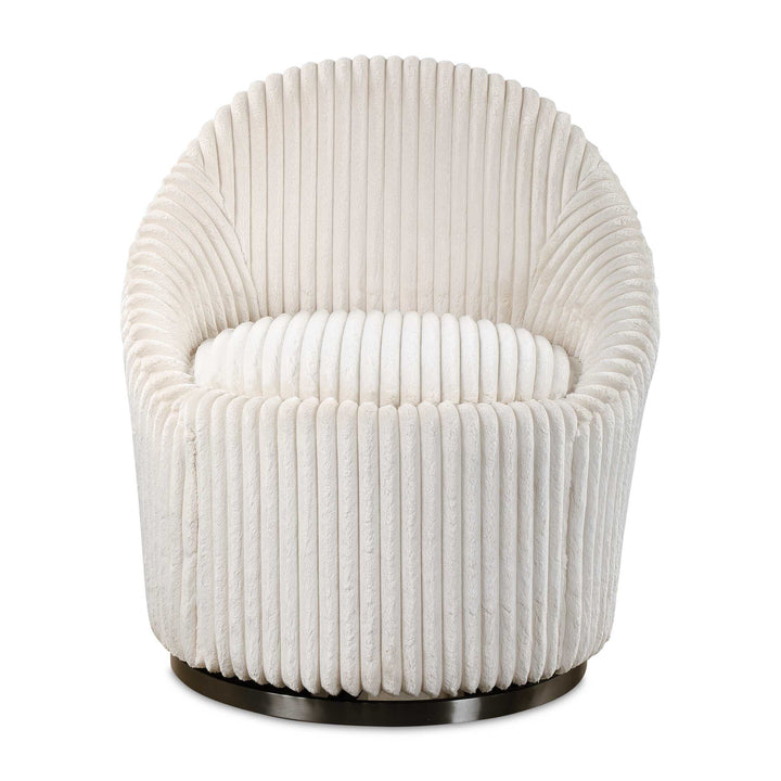 American Home Furniture Uttermost Crue White Swivel Chair