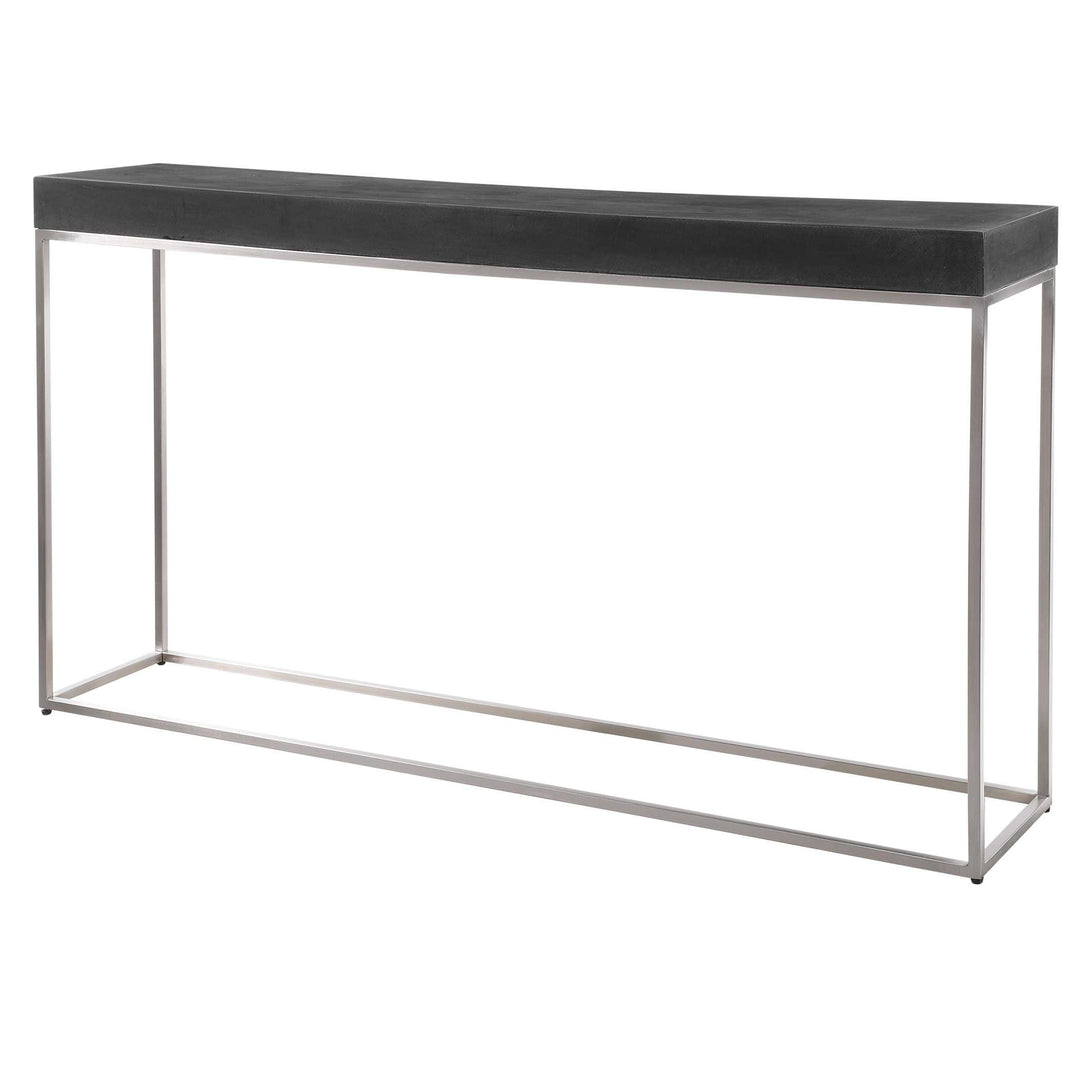 American Home Furniture Uttermost Jase Black Concrete Console Table