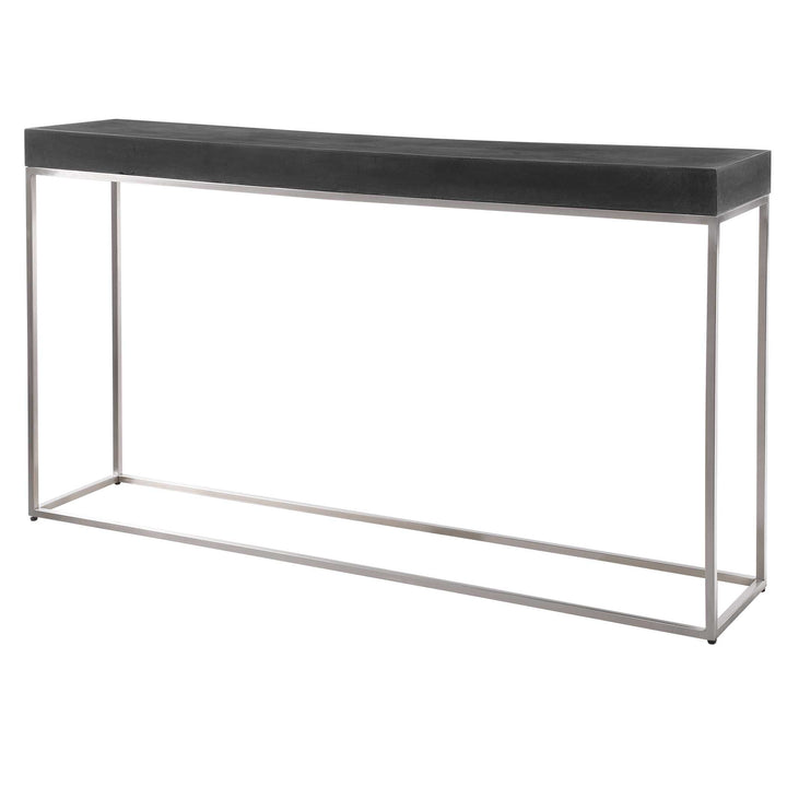 American Home Furniture Uttermost Jase Black Concrete Console Table