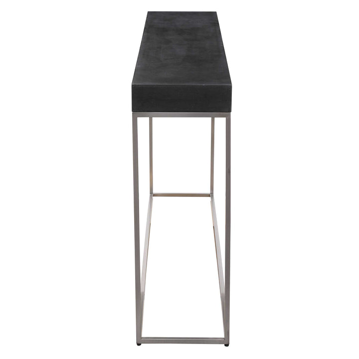 American Home Furniture Uttermost Jase Black Concrete Console Table