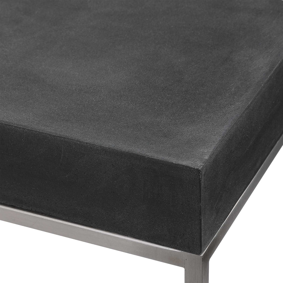 American Home Furniture Uttermost Jase Black Concrete Console Table