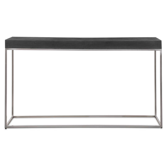 American Home Furniture Uttermost Jase Black Concrete Console Table
