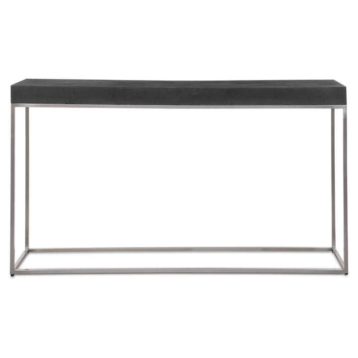 American Home Furniture Uttermost Jase Black Concrete Console Table