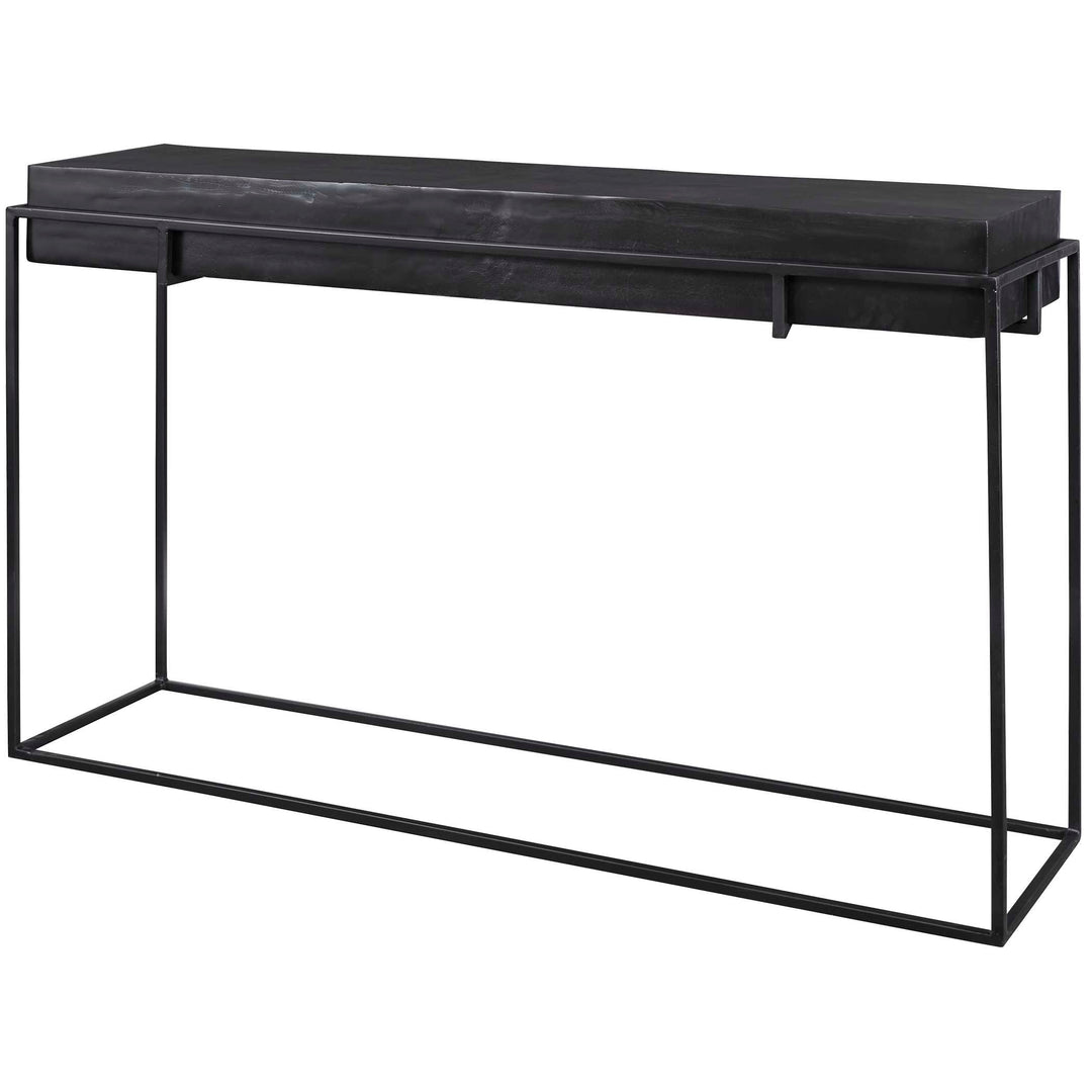 American Home Furniture Uttermost Telone Modern Black Console Table