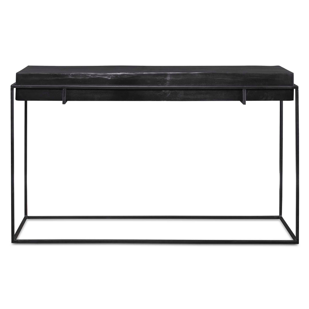 American Home Furniture Uttermost Telone Modern Black Console Table