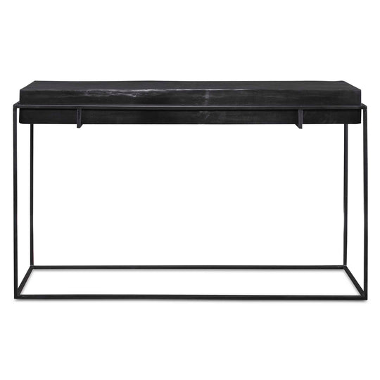 American Home Furniture Uttermost Telone Modern Black Console Table