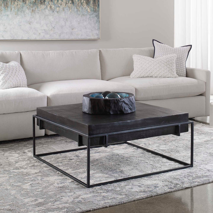 American Home Furniture Uttermost Telone Modern Black Coffee Table