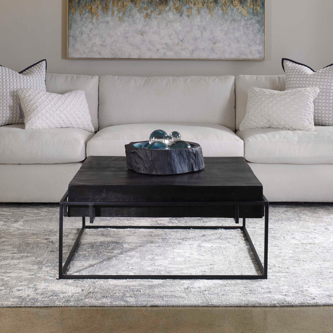 American Home Furniture Uttermost Telone Modern Black Coffee Table