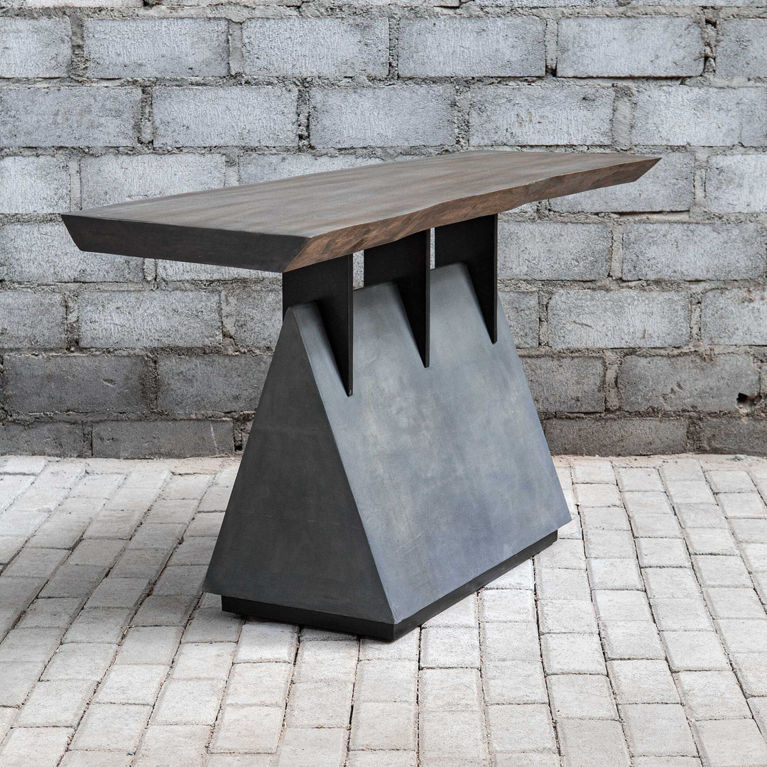 American Home Furniture Uttermost Vessel Industrial Console Table