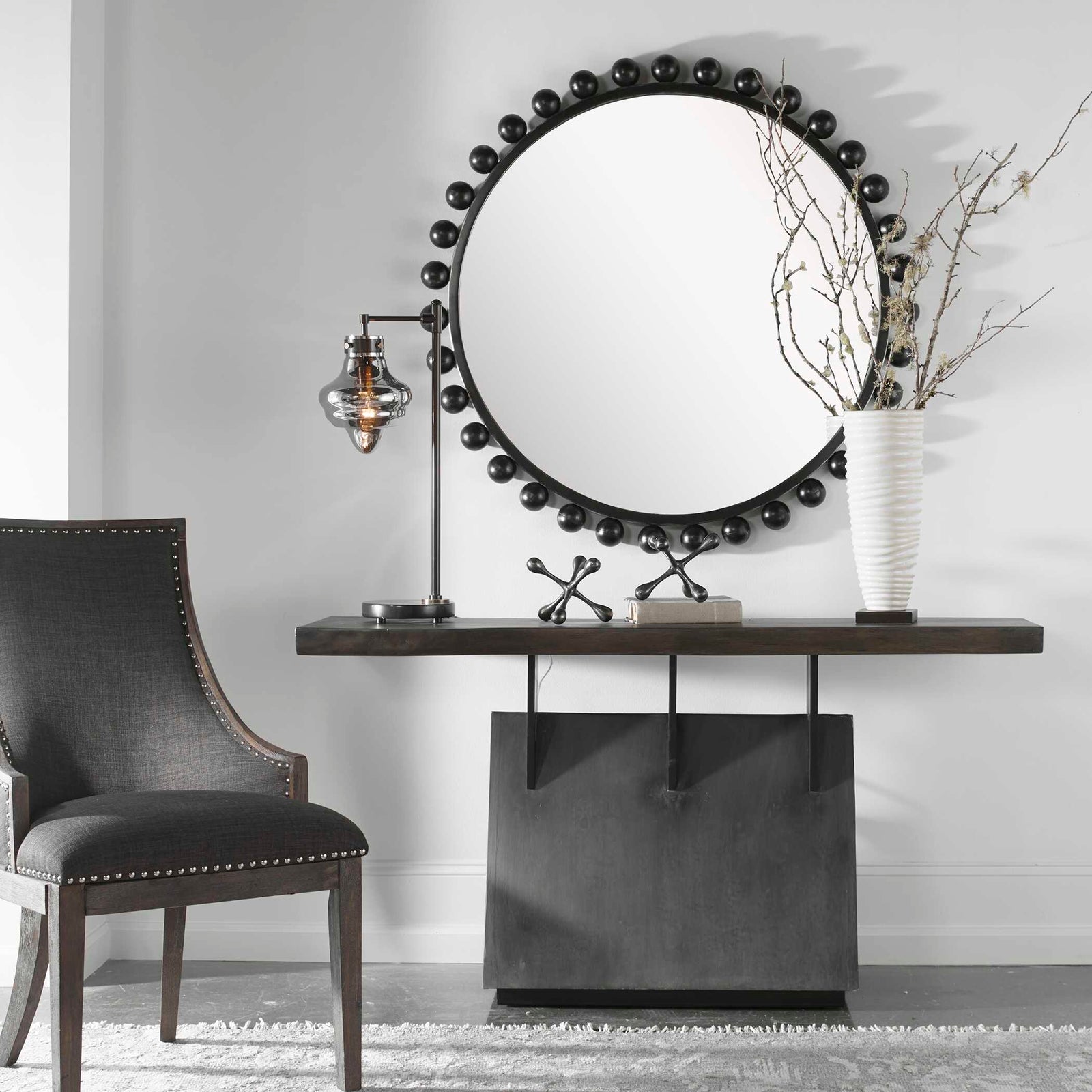 American Home Furniture Uttermost Vessel Industrial Console Table