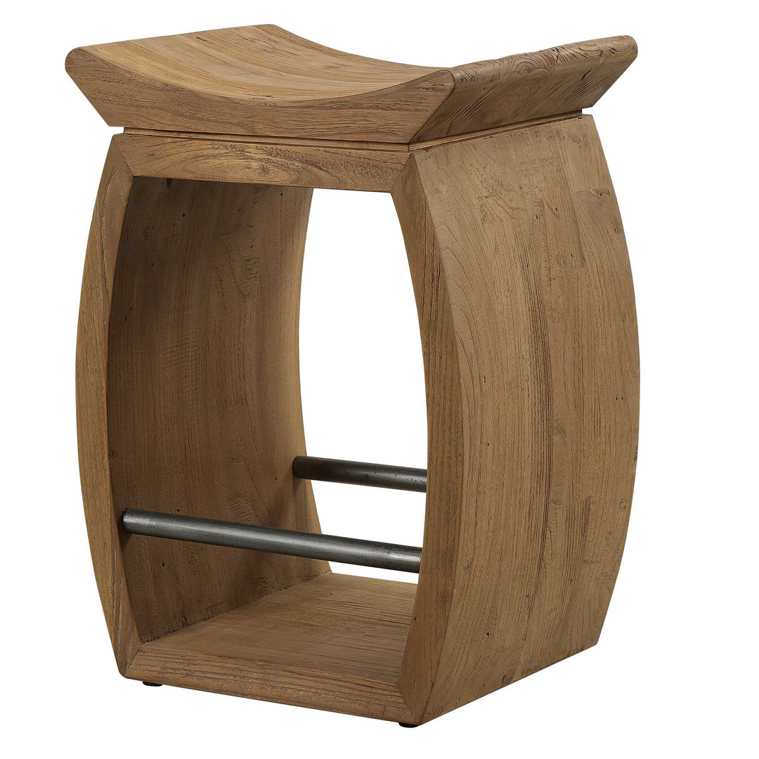 American Home Furniture Uttermost Connor Modern Wood Counter Stool