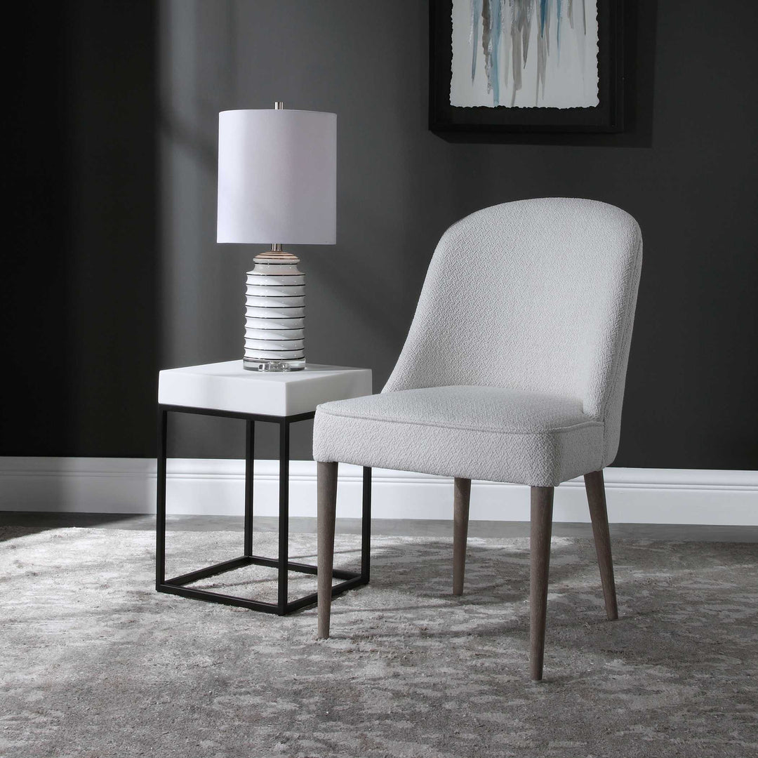 Brie Armless Chair White Set of 2