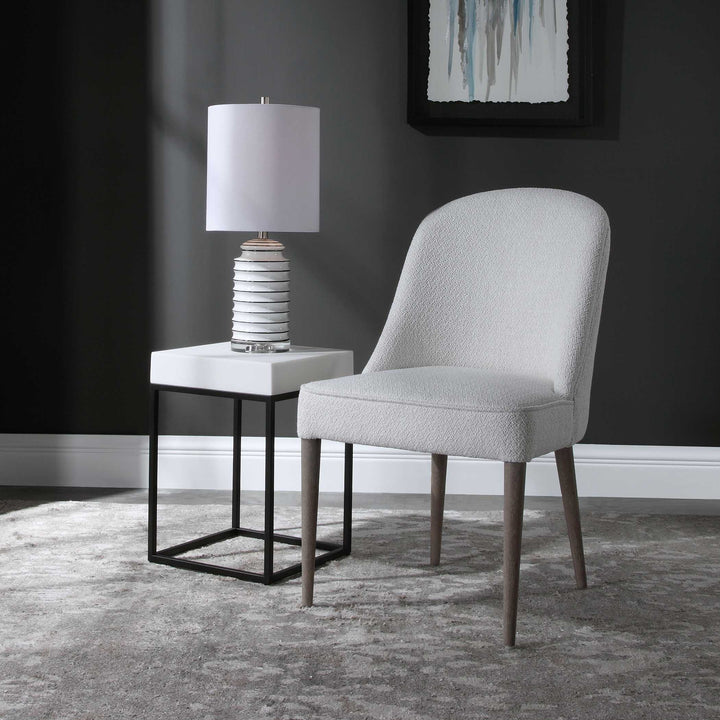 Brie Armless Chair White Set of 2