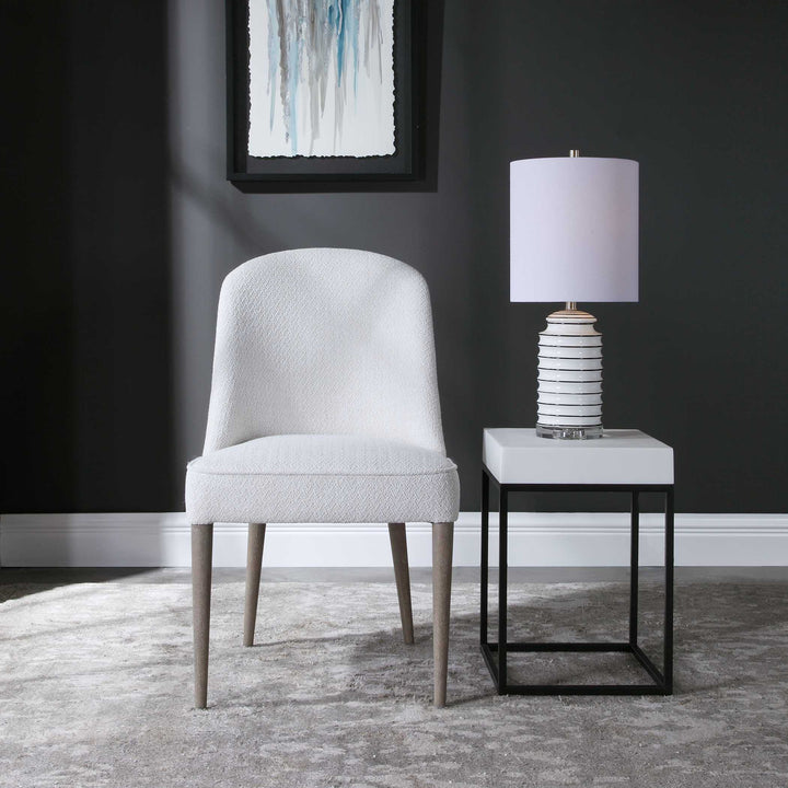 Brie Armless Chair White Set of 2