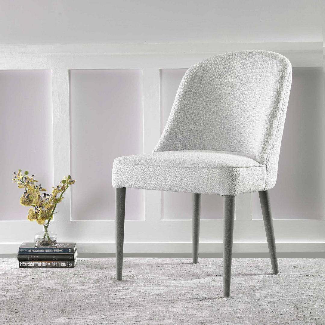 Brie Armless Chair White Set of 2