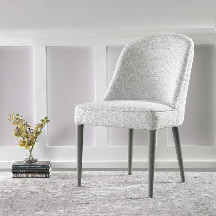 Brie Armless Chair White Set of 2