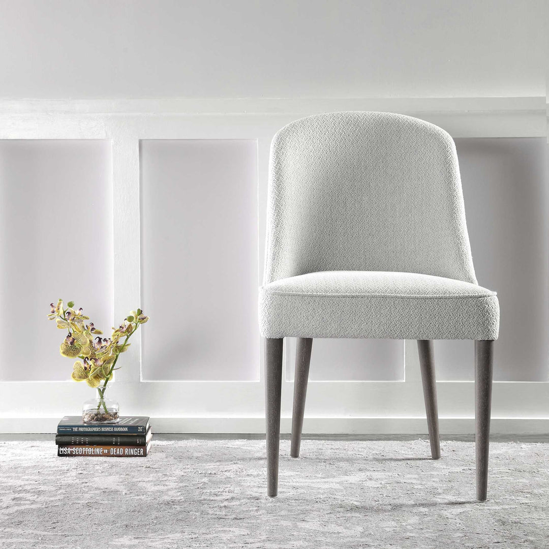 Brie Armless Chair White Set of 2