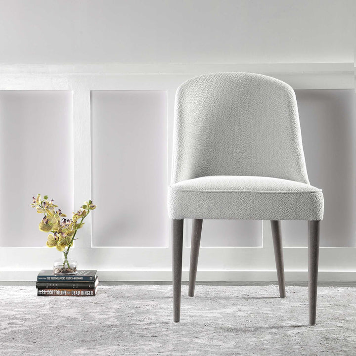 Brie Armless Chair White Set of 2