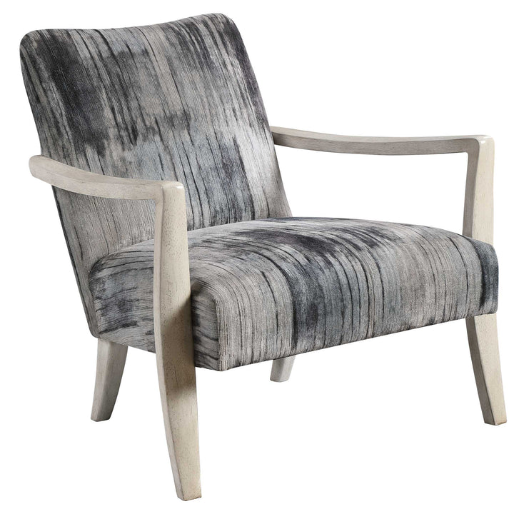 American Home Furniture Uttermost Watercolor Gray Chenille Accent Chair
