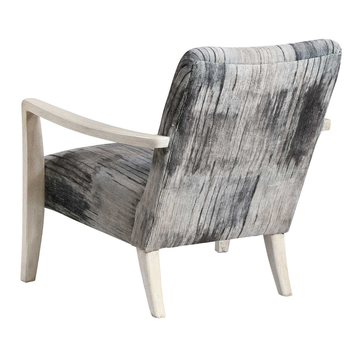 American Home Furniture Uttermost Watercolor Gray Chenille Accent Chair