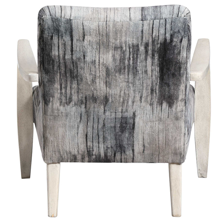 American Home Furniture Uttermost Watercolor Gray Chenille Accent Chair