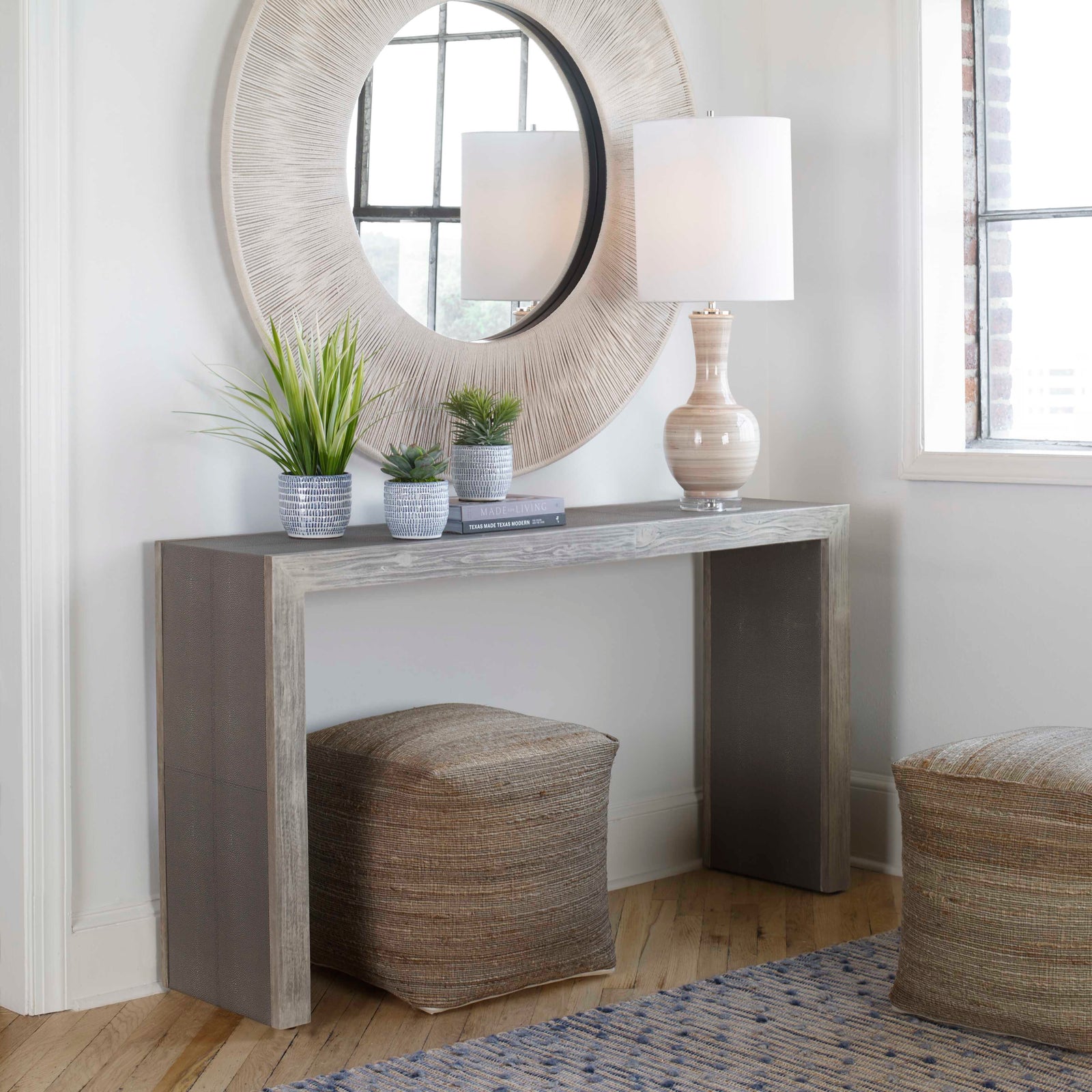 American Home Furniture Uttermost Aerina Aged Gray Console Table