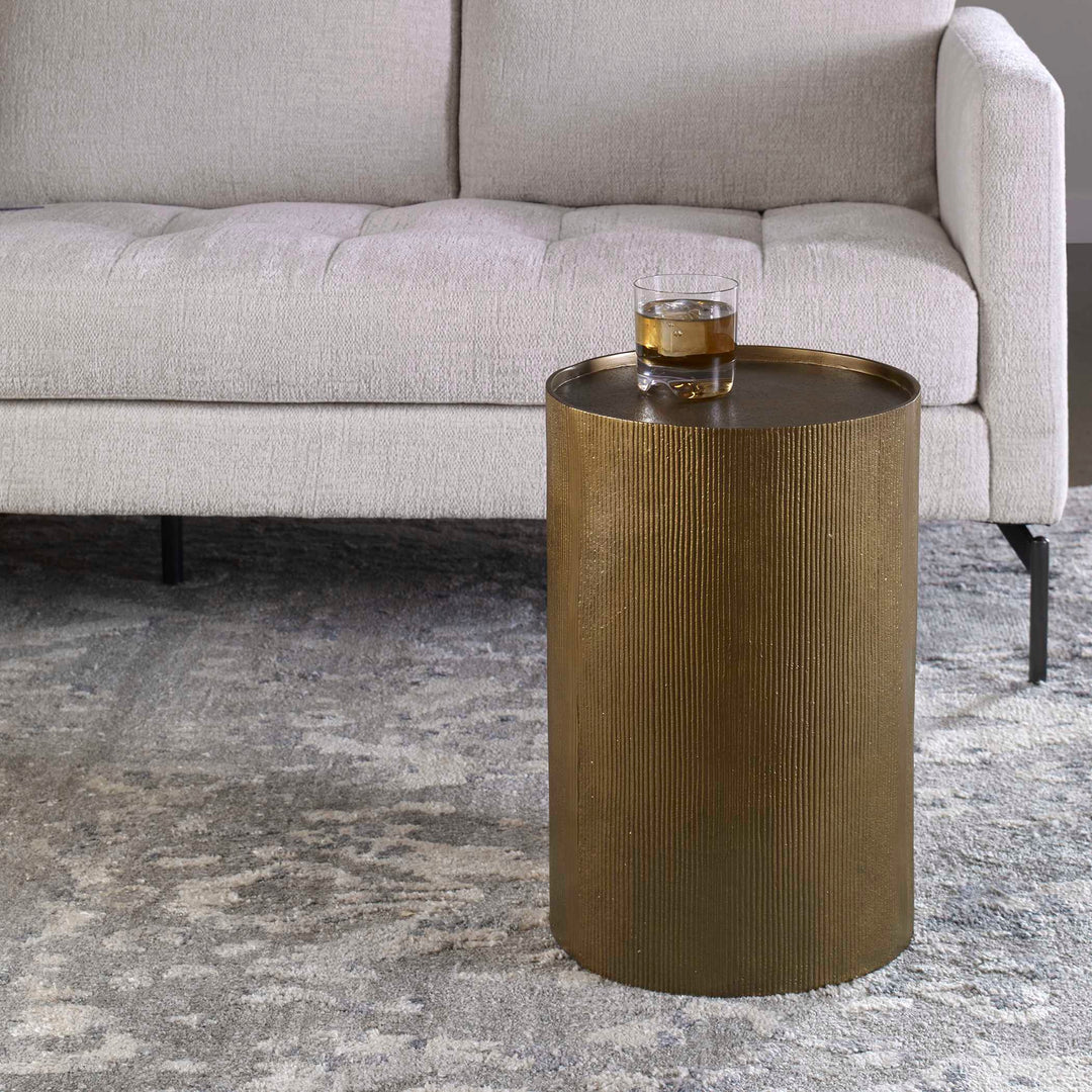 American Home Furniture Uttermost Adrina Drum Accent Table