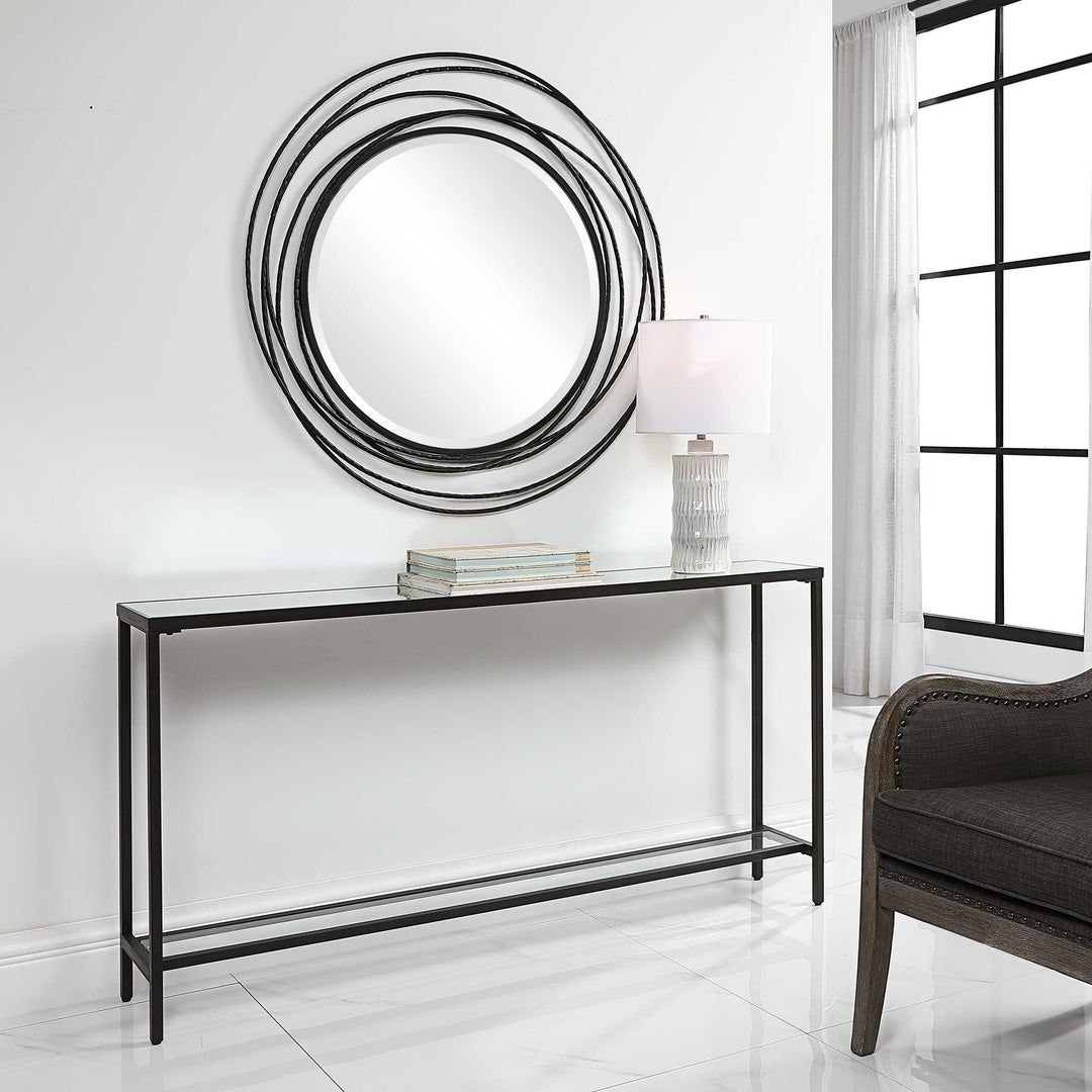 American Home Furniture Uttermost Hayley Black Console Table
