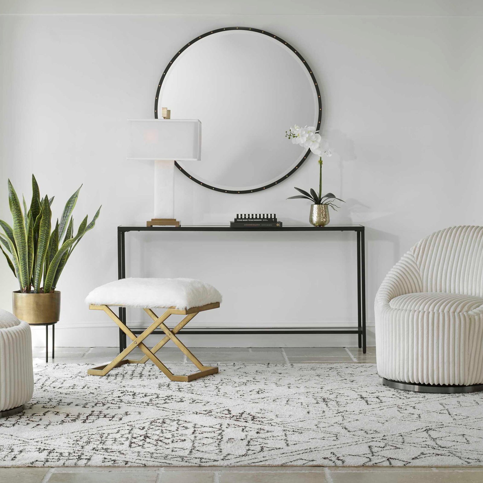American Home Furniture Uttermost Hayley Black Console Table