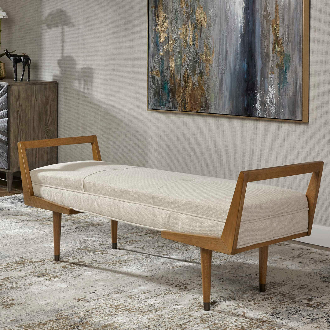 American Home Furniture Uttermost Waylon Modern Ivory Bench