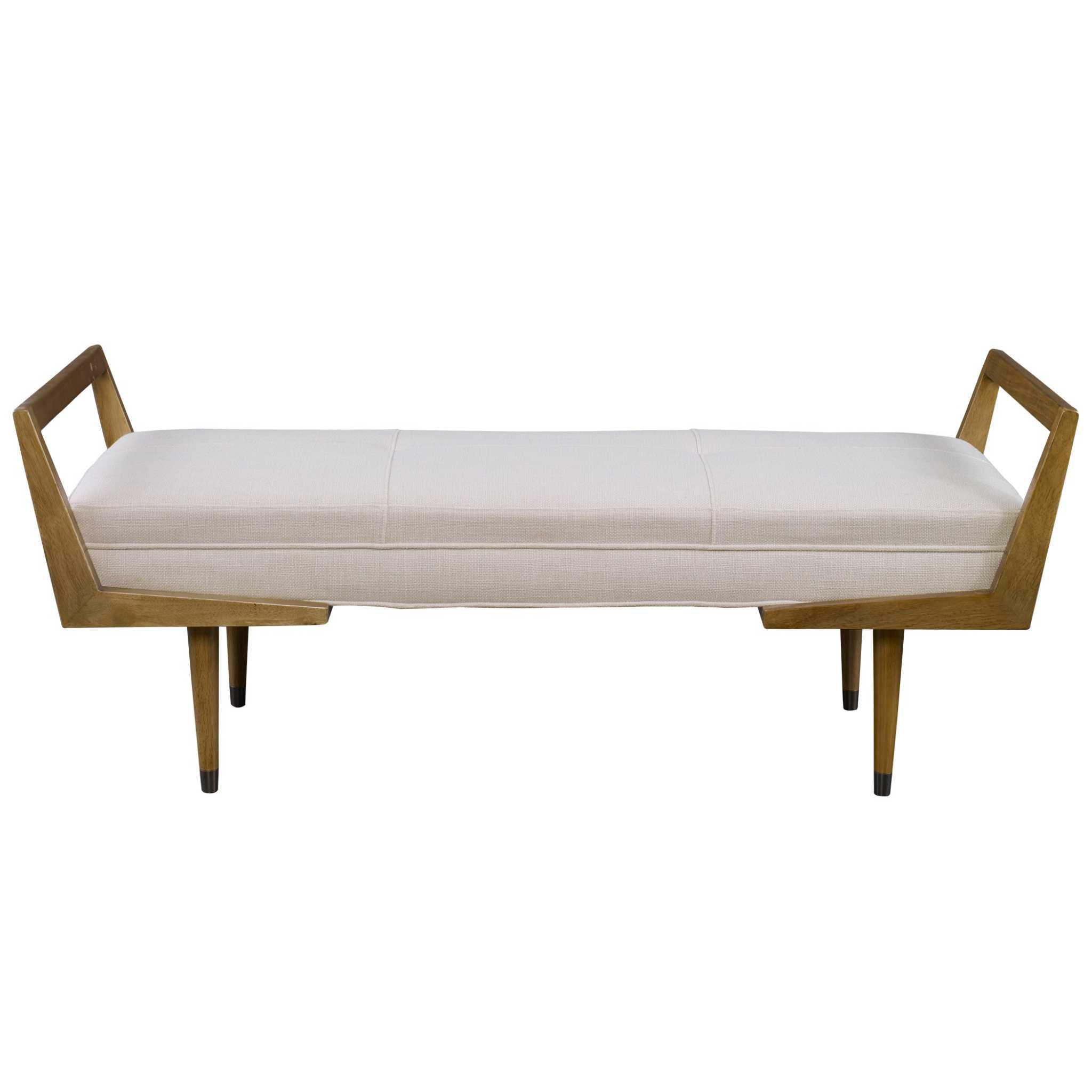 Uttermost Waylon Modern Ivory Bench - Thumbnail 2