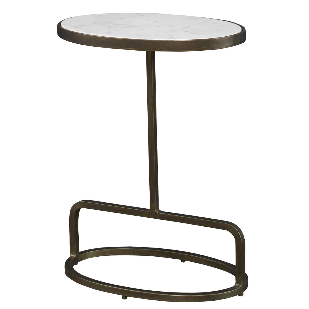 American Home Furniture Uttermost Jessenia White Marble Accent Table