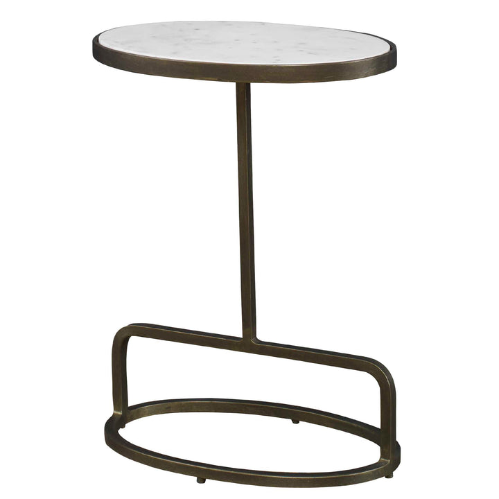 American Home Furniture Uttermost Jessenia White Marble Accent Table