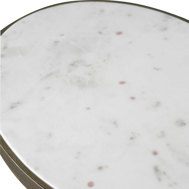 American Home Furniture Uttermost Jessenia White Marble Accent Table