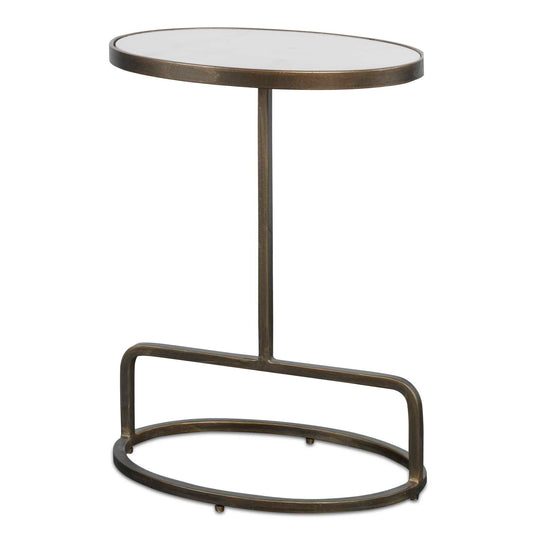 American Home Furniture Uttermost Jessenia White Marble Accent Table