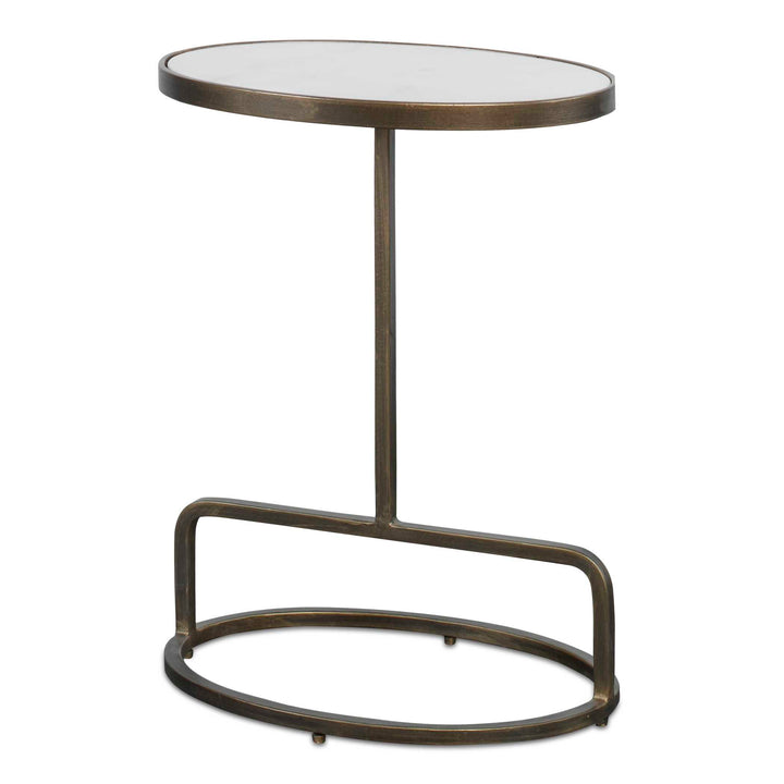American Home Furniture Uttermost Jessenia White Marble Accent Table