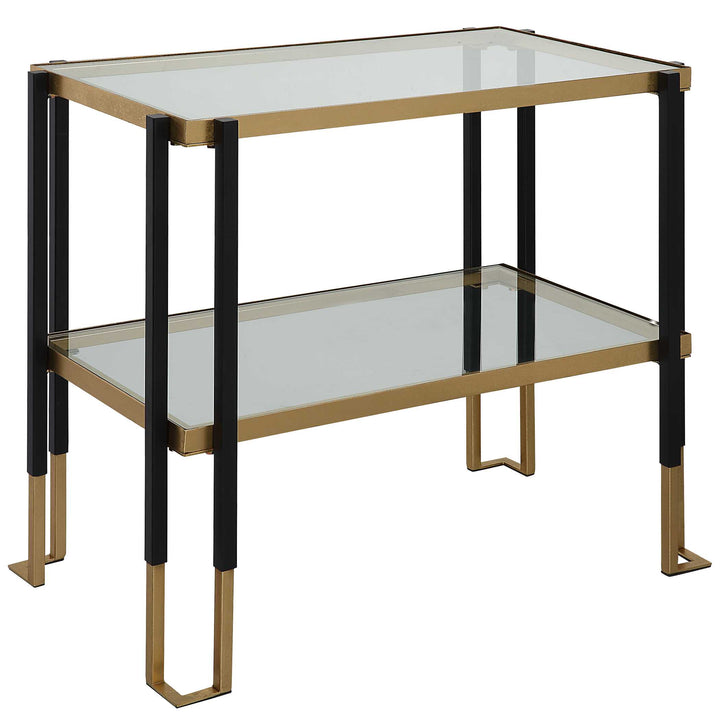 American Home Furniture Uttermost Kentmore Glass Side Table