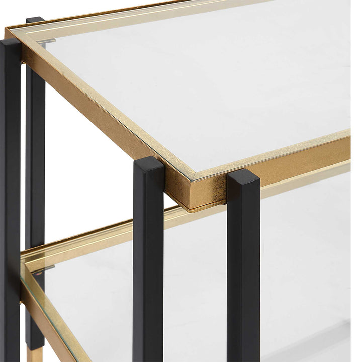 American Home Furniture Uttermost Kentmore Glass Side Table