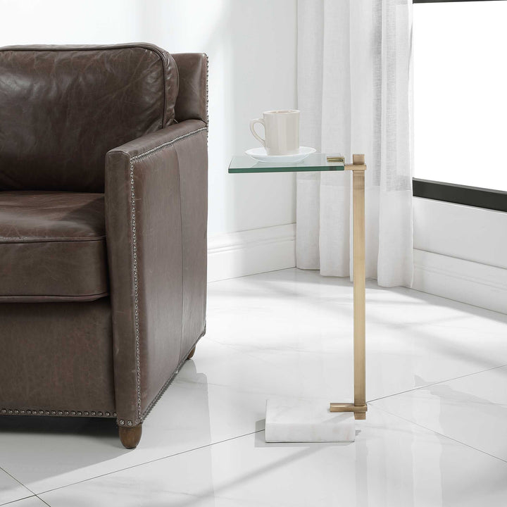 American Home Furniture Uttermost Butler Brass Accent Table