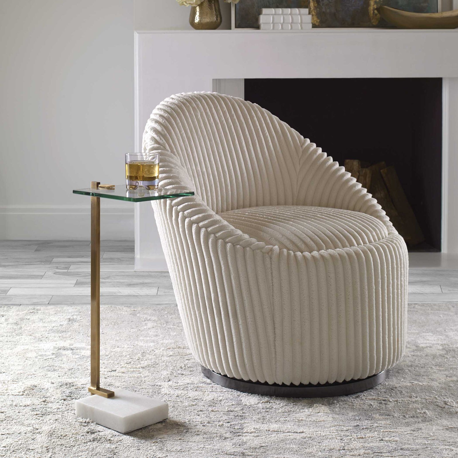 American Home Furniture Uttermost Butler Brass Accent Table