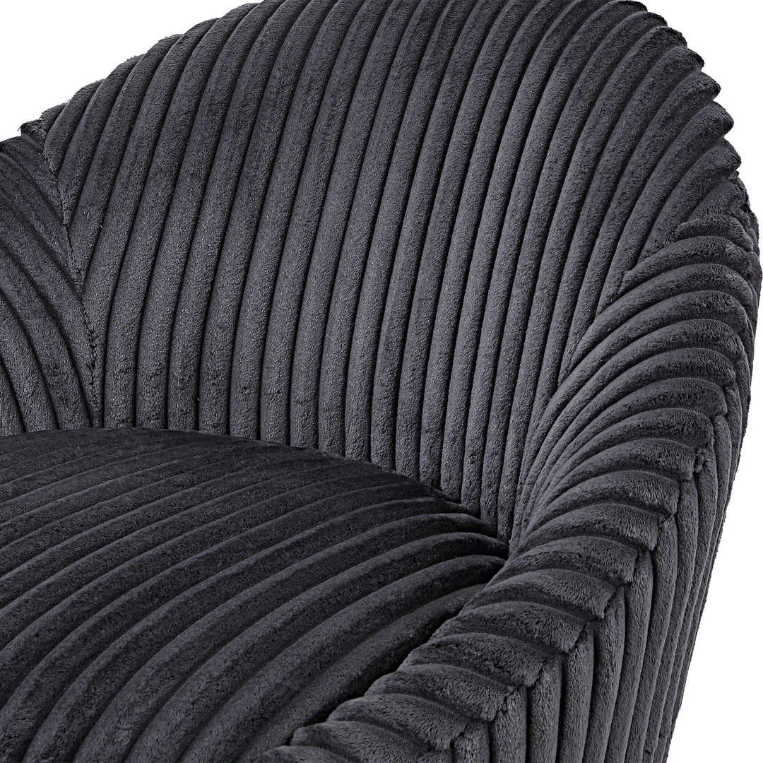 American Home Furniture Uttermost Crue Gray Fabric Swivel Chair