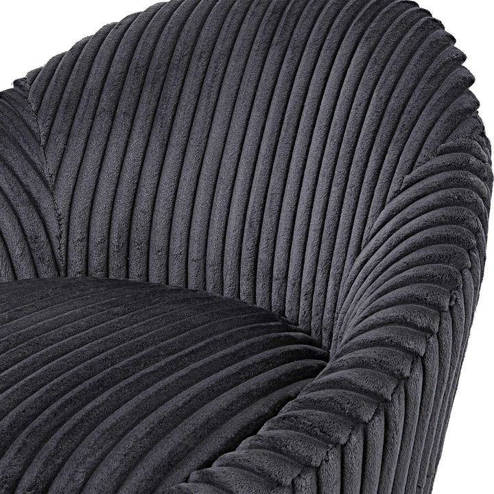 American Home Furniture Uttermost Crue Gray Fabric Swivel Chair